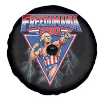 Freedomania 250 George Washington Wrestler Graphic Spare Tire Cover Funny Muscular President Lightning 1776 to 2026 Semiquincentennial