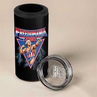Freedomania 250 George Washington Wrestler Graphic 4 in 1 Can Cooler Tumbler Funny Muscular President Lightning 1776 to 2026 Semiquincentennial