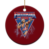 Freedomania 250 George Washington Wrestler Graphic Ceramic Ornament Funny Muscular President Lightning 1776 to 2026 Semiquincentennial