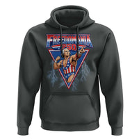 Freedomania 250 George Washington Wrestler Graphic Hoodie Funny Muscular President Lightning 1776 to 2026 Semiquincentennial