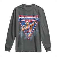 Freedomania 250 George Washington Wrestler Graphic Long Sleeve Shirt Funny Muscular President Lightning 1776 to 2026 Semiquincentennial