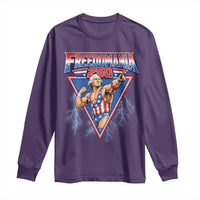 Freedomania 250 George Washington Wrestler Graphic Long Sleeve Shirt Funny Muscular President Lightning 1776 to 2026 Semiquincentennial