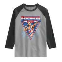 Freedomania 250 George Washington Wrestler Graphic Raglan Shirt Funny Muscular President Lightning 1776 to 2026 Semiquincentennial