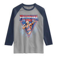Freedomania 250 George Washington Wrestler Graphic Raglan Shirt Funny Muscular President Lightning 1776 to 2026 Semiquincentennial