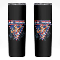 Freedomania 250 George Washington Wrestler Graphic Skinny Tumbler Funny Muscular President Lightning 1776 to 2026 Semiquincentennial