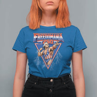Freedomania 250 George Washington Wrestler Graphic T Shirt For Women Funny Muscular President Lightning 1776 to 2026 Semiquincentennial