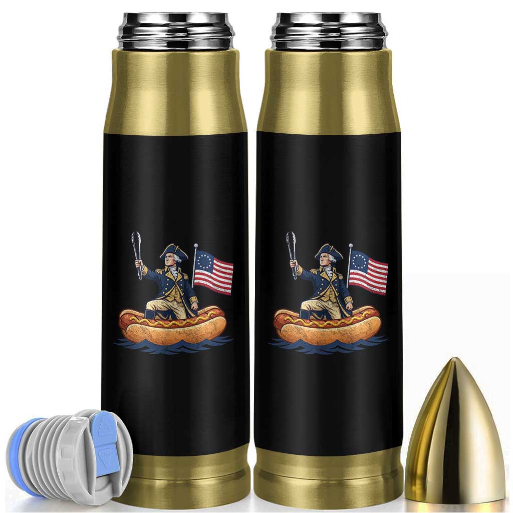 George Washington Crossing The Delaware on Hot Dog Boat Bullet Tumbler Funny BBQ Party 4th of July Graphic