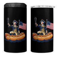 George Washington Crossing The Delaware on Hot Dog Boat 4 in 1 Can Cooler Tumbler Funny BBQ Party 4th of July Graphic