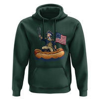 George Washington Crossing The Delaware on Hot Dog Boat Hoodie Funny BBQ Party 4th of July Graphic