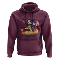 George Washington Crossing The Delaware on Hot Dog Boat Hoodie Funny BBQ Party 4th of July Graphic