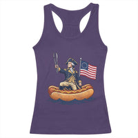 George Washington Crossing The Delaware on Hot Dog Boat Racerback Tank Top Funny BBQ Party 4th of July Graphic