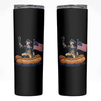 George Washington Crossing The Delaware on Hot Dog Boat Skinny Tumbler Funny BBQ Party 4th of July Graphic