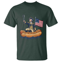 George Washington Crossing The Delaware on Hot Dog Boat T Shirt Funny BBQ Party 4th of July Graphic