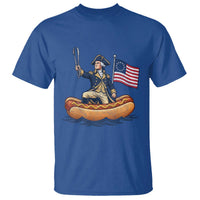 George Washington Crossing The Delaware on Hot Dog Boat T Shirt Funny BBQ Party 4th of July Graphic