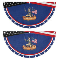 George Washington Crossing The Delaware on Hot Dog Boat Patriotic Fan Flag Funny BBQ Party 4th of July Graphic