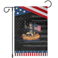 George Washington Crossing The Delaware on Hot Dog Boat Patriotic Garden Flag Funny BBQ Party 4th of July Graphic