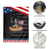 George Washington Crossing The Delaware on Hot Dog Boat Patriotic Garden Flag Funny BBQ Party 4th of July Graphic