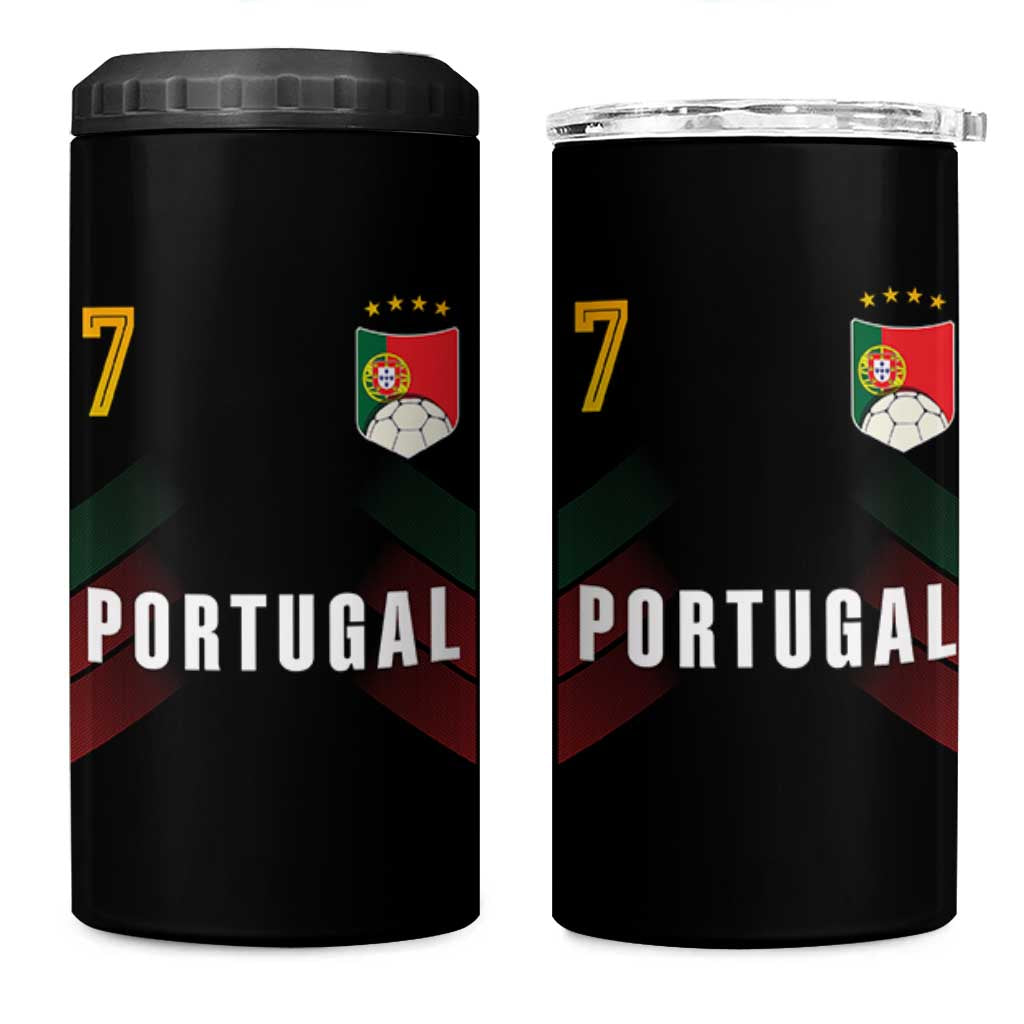Portugal Soccer Fans Graphic Jersey Style 4 in 1 Can Cooler Tumbler Proud Portuguese Football Lover