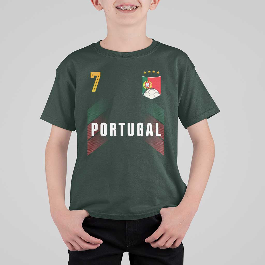Portugal Soccer Fans Graphic Jersey Style T Shirt For Kid Proud Portuguese Football Lover