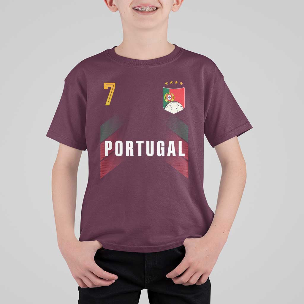 Portugal Soccer Fans Graphic Jersey Style T Shirt For Kid Proud Portuguese Football Lover