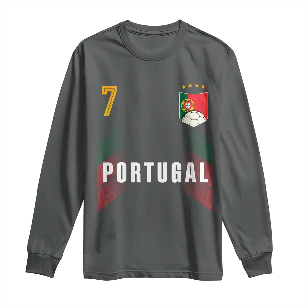 Portugal Soccer Fans Graphic Jersey Style Long Sleeve Shirt Proud Portuguese Football Lover