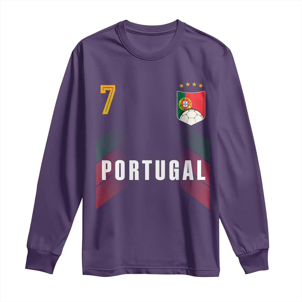 Portugal Soccer Fans Graphic Jersey Style Long Sleeve Shirt Proud Portuguese Football Lover