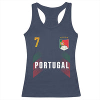 Portugal Soccer Fans Graphic Jersey Style Racerback Tank Top Proud Portuguese Football Lover