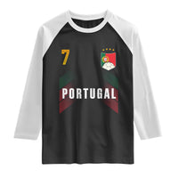 Portugal Soccer Fans Graphic Jersey Style Raglan Shirt Proud Portuguese Football Lover