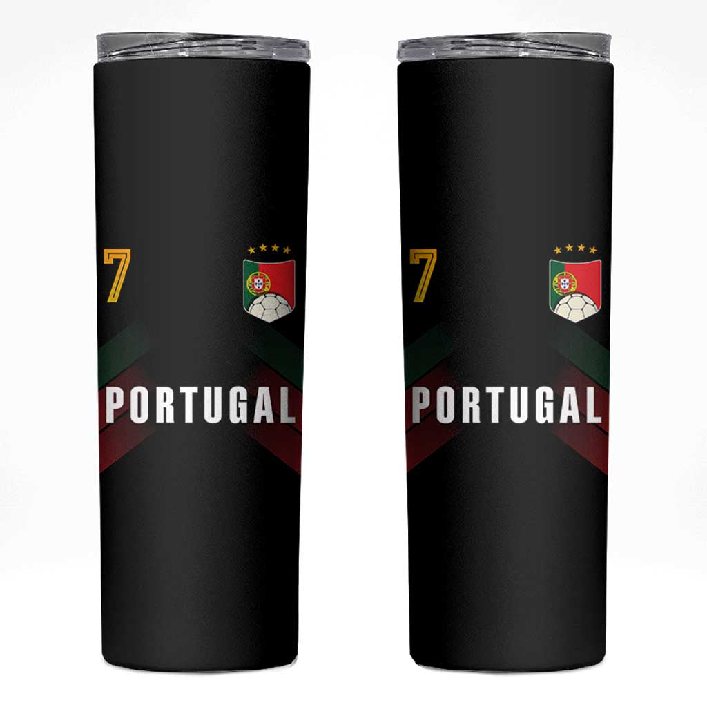 Portugal Soccer Fans Graphic Jersey Style Skinny Tumbler Proud Portuguese Football Lover