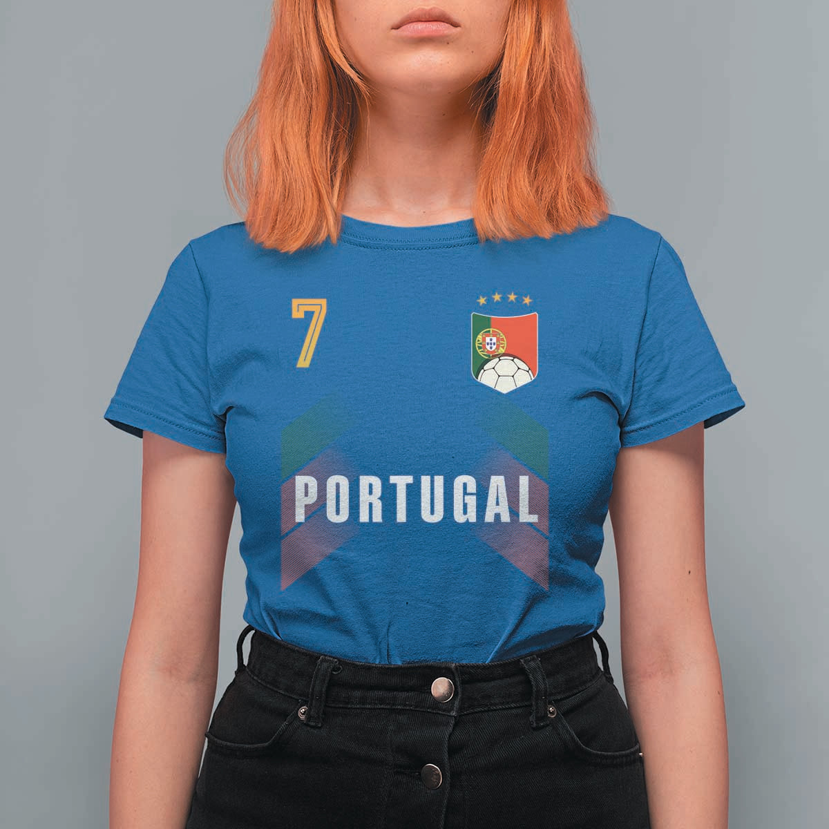 Portugal Soccer Fans Graphic Jersey Style T Shirt For Women Proud Portuguese Football Lover