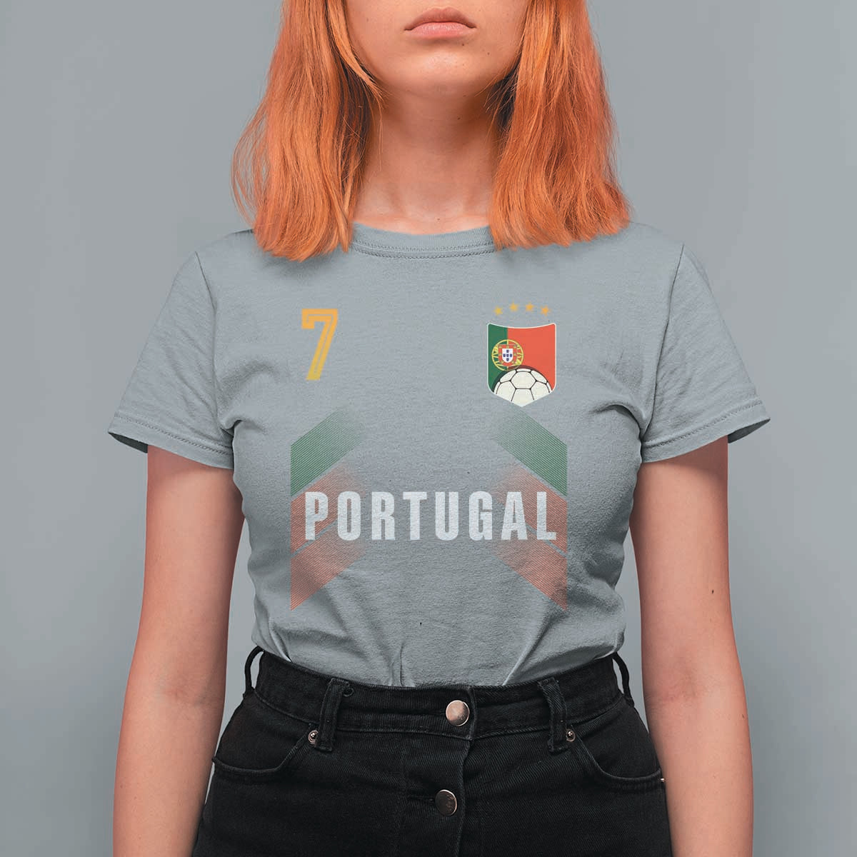 Portugal Soccer Fans Graphic Jersey Style T Shirt For Women Proud Portuguese Football Lover