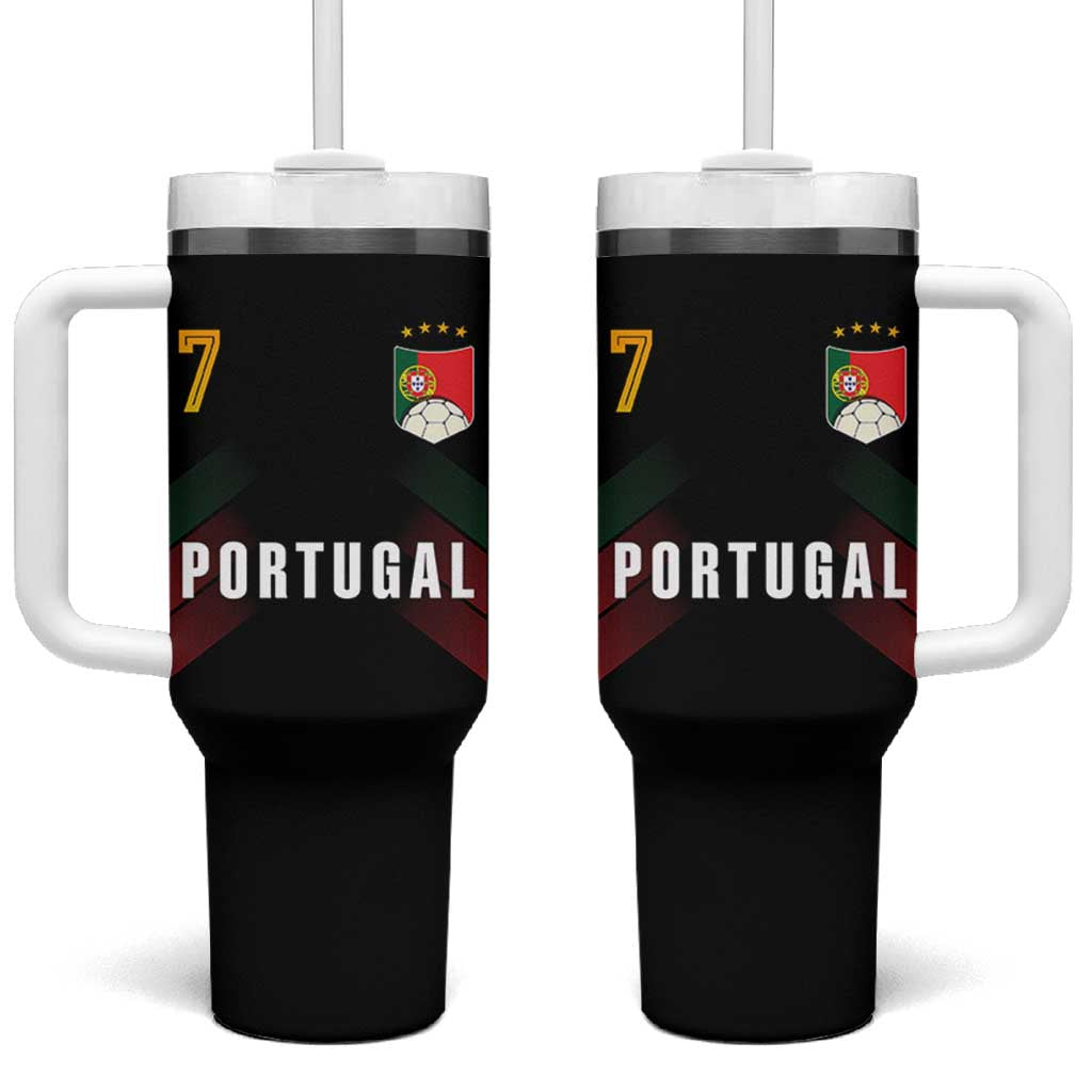 Portugal Soccer Fans Graphic Jersey Style Tumbler With Handle Proud Portuguese Football Lover