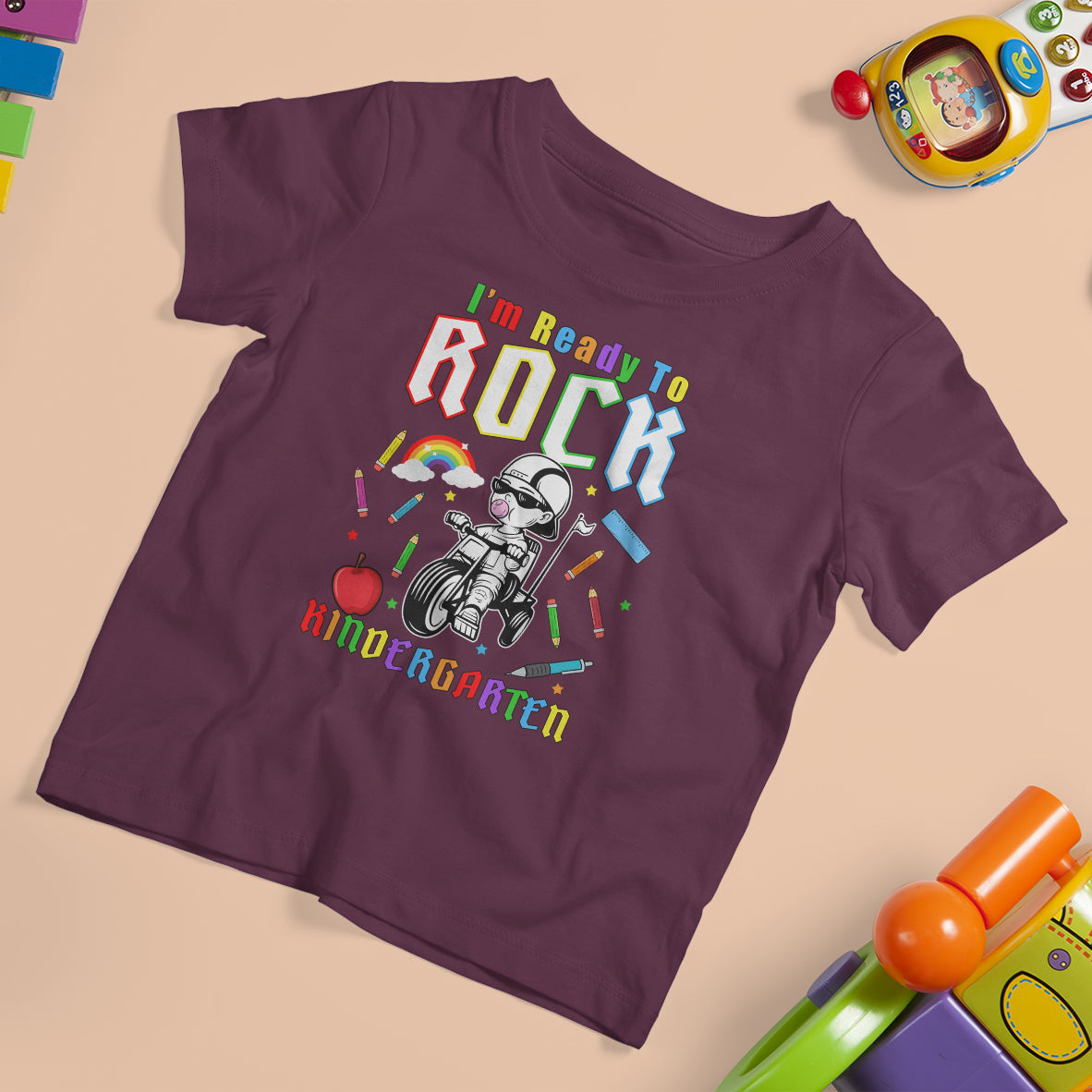 Cute Kindergarten Boy T Shirt For Kid I'm Ready To Rock Kinder 1st Day Of School - Wonder Print Shop