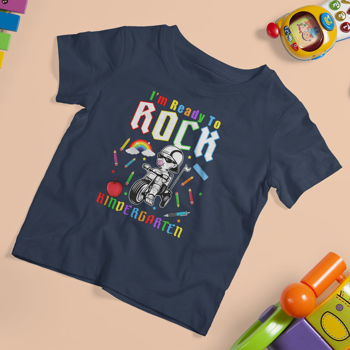 Cute Kindergarten Boy T Shirt For Kid I'm Ready To Rock Kinder 1st Day Of School - Wonder Print Shop