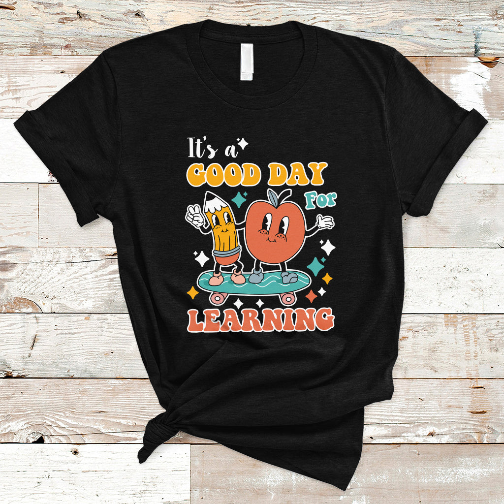 T Shirt It's Beautiful Day For Learning Retro Groovy Skateboard Inspirational Teachers Students - Wonder Print Shop
