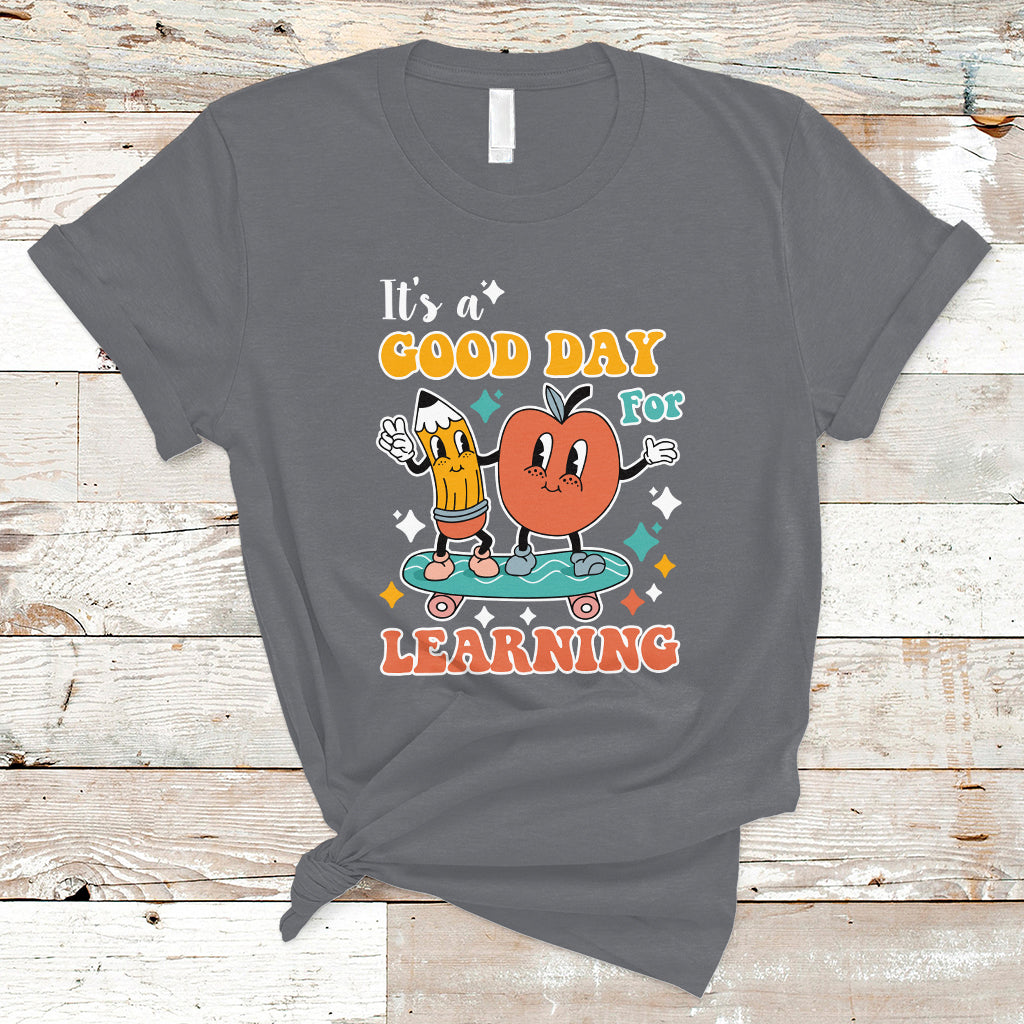 T Shirt It's Beautiful Day For Learning Retro Groovy Skateboard Inspirational Teachers Students - Wonder Print Shop