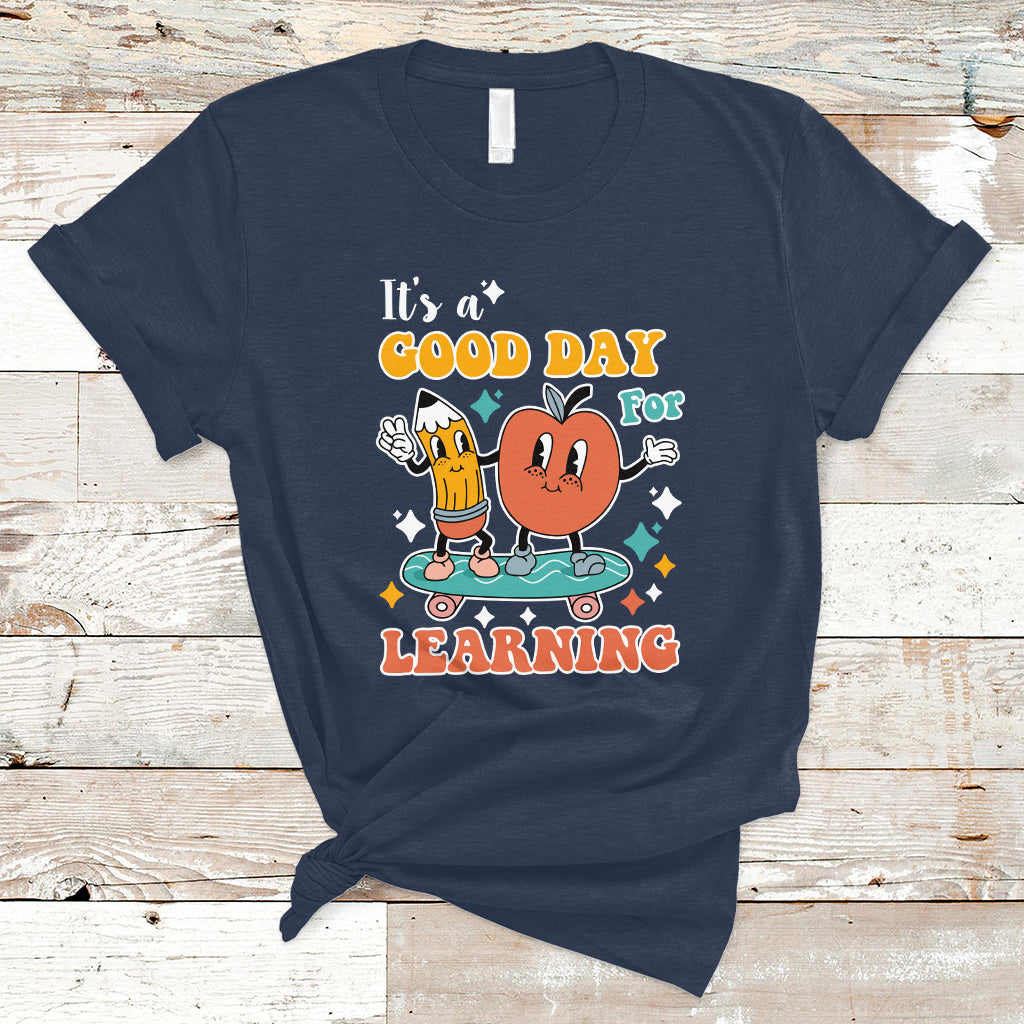 T Shirt It's Beautiful Day For Learning Retro Groovy Skateboard Inspirational Teachers Students - Wonder Print Shop