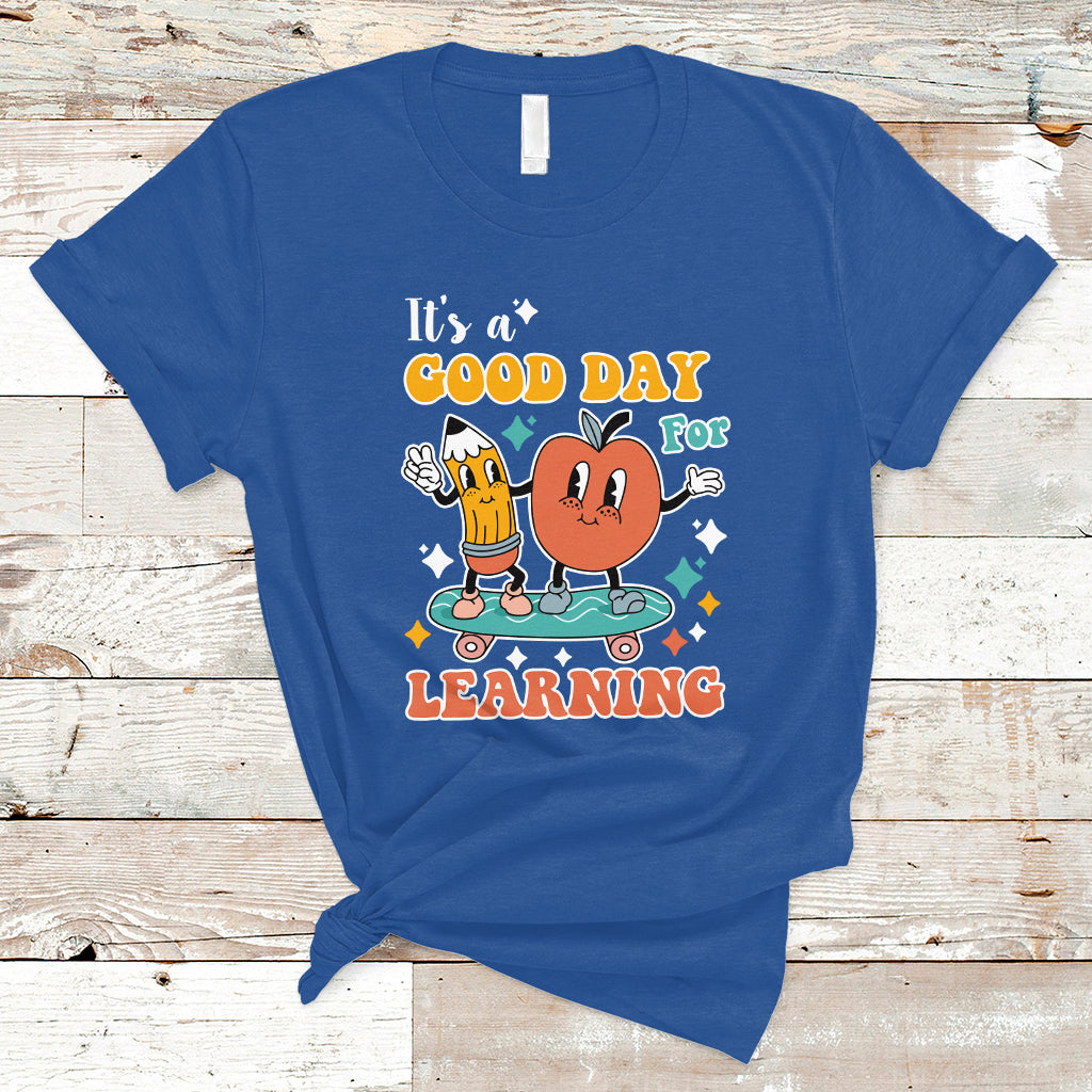 T Shirt It's Beautiful Day For Learning Retro Groovy Skateboard Inspirational Teachers Students - Wonder Print Shop