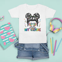 Hello 1st Grade T Shirt For Kid Cute Messy Bun Girls Back To School Tie Dye - Wonder Print Shop