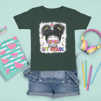 Hello 1st Grade T Shirt For Kid Cute Messy Bun Girls Tie Dye Back To School - Wonder Print Shop
