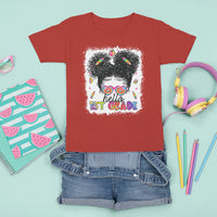 Hello 1st Grade T Shirt For Kid Cute Messy Bun Girls Tie Dye Back To School - Wonder Print Shop