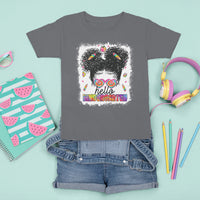 Hello Kindergarten T Shirt For Kid Messy Bun Girl Tie Dye 1st Day Of School - Wonder Print Shop