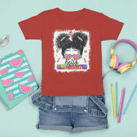 Hello Kindergarten T Shirt For Kid Messy Bun Girl Tie Dye 1st Day Of School - Wonder Print Shop