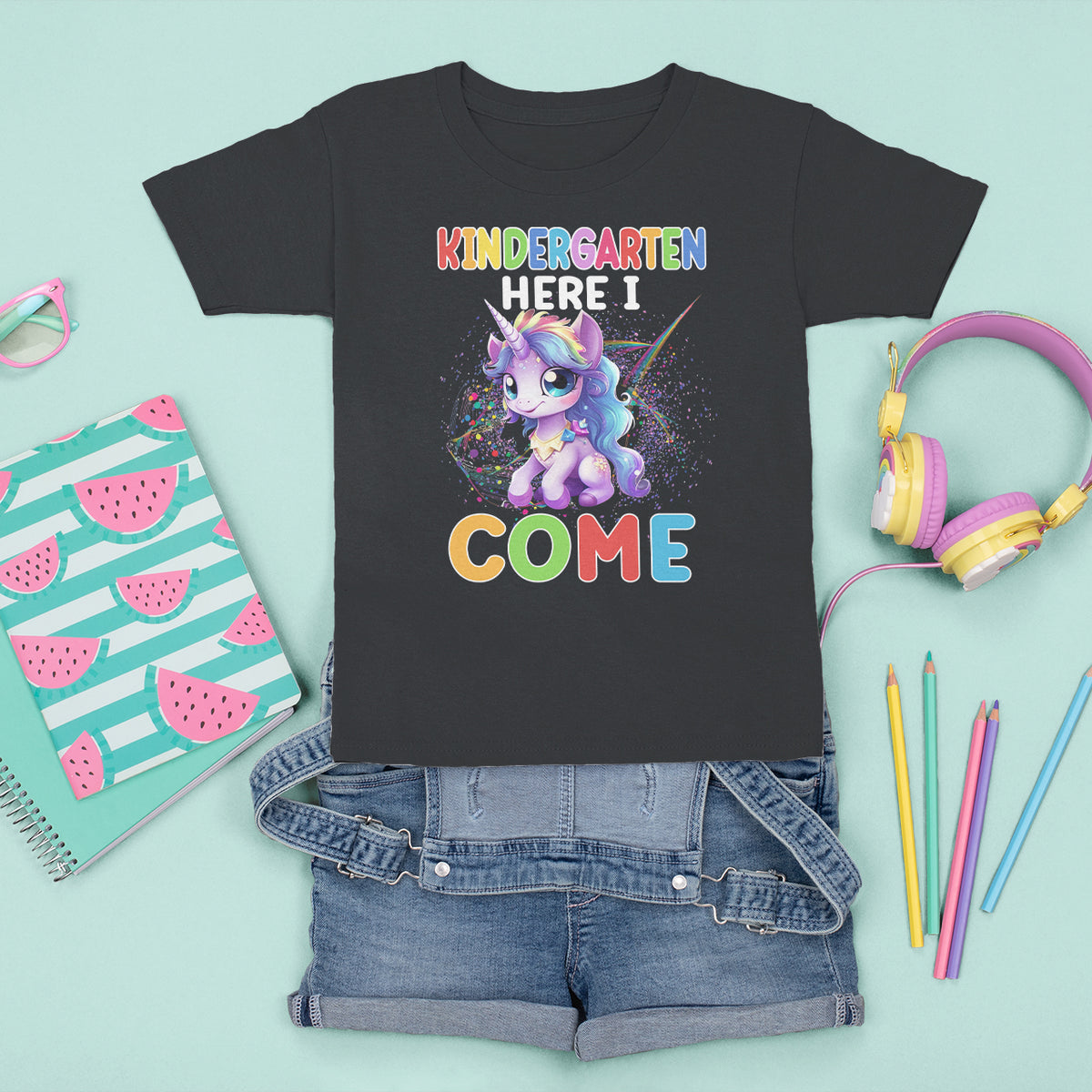 Cute Kindergarten Unicorn T Shirt For Kid Kinder Here I Come Girls Team - Wonder Print Shop