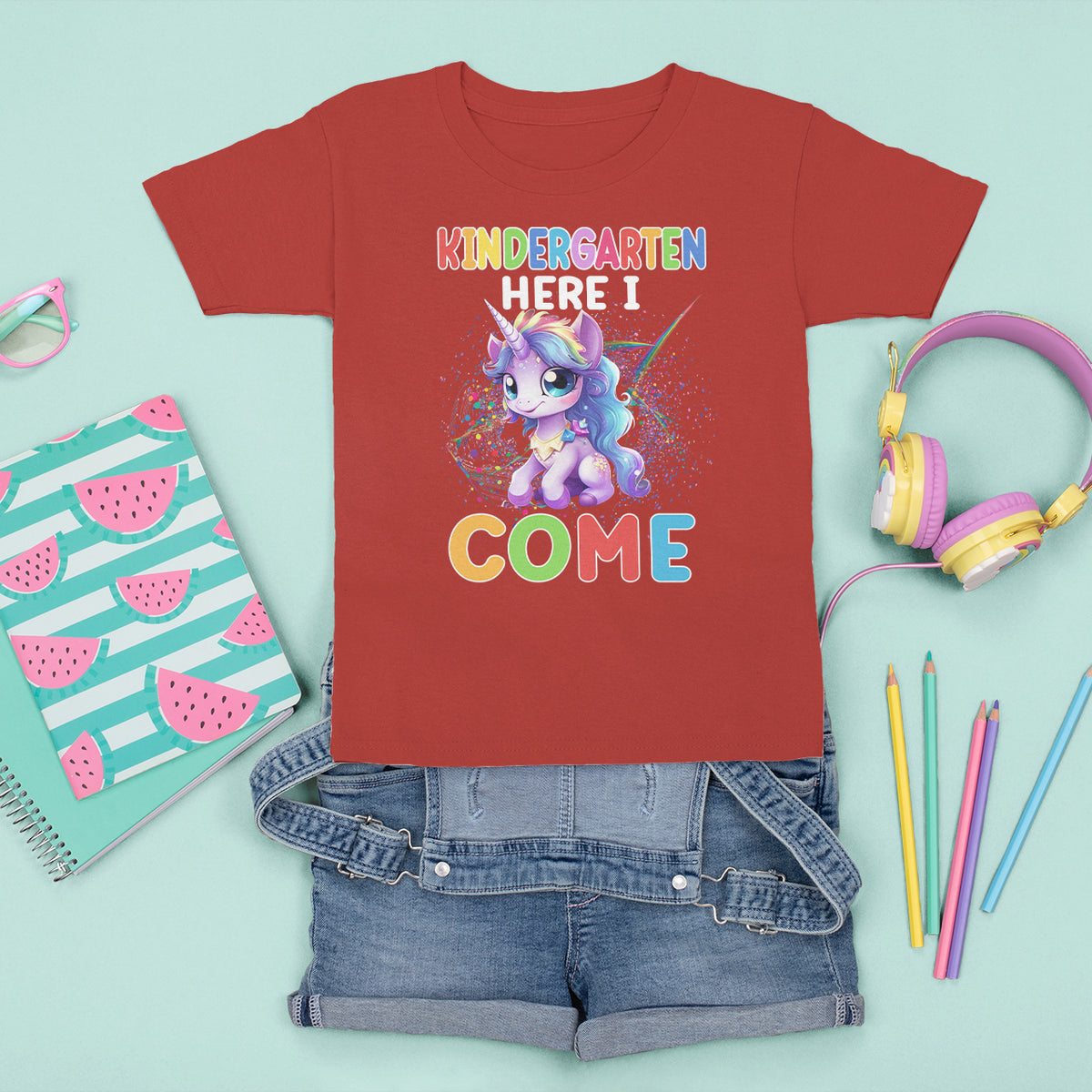 Cute Kindergarten Unicorn T Shirt For Kid Kinder Here I Come Girls Team - Wonder Print Shop
