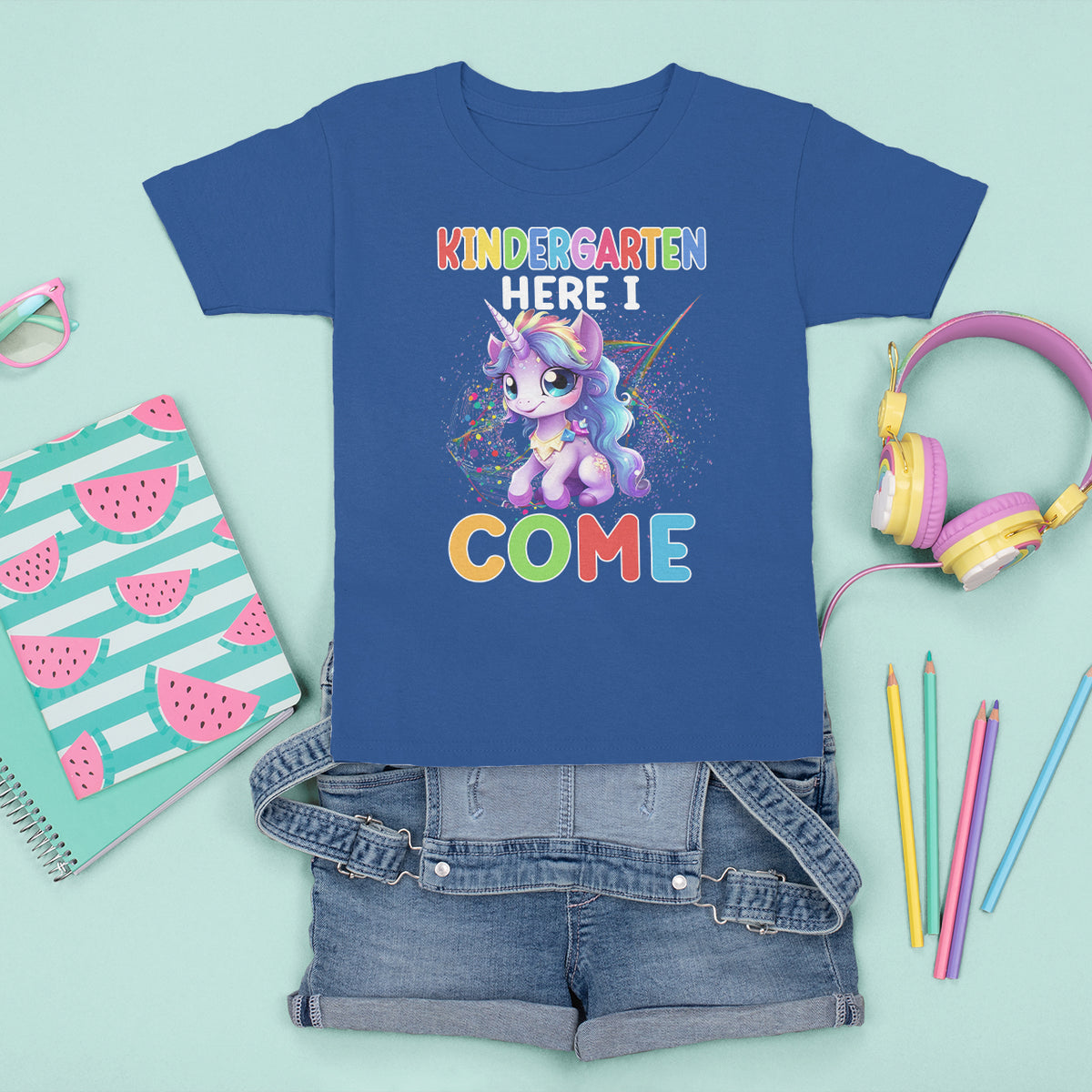 Cute Kindergarten Unicorn T Shirt For Kid Kinder Here I Come Girls Team - Wonder Print Shop