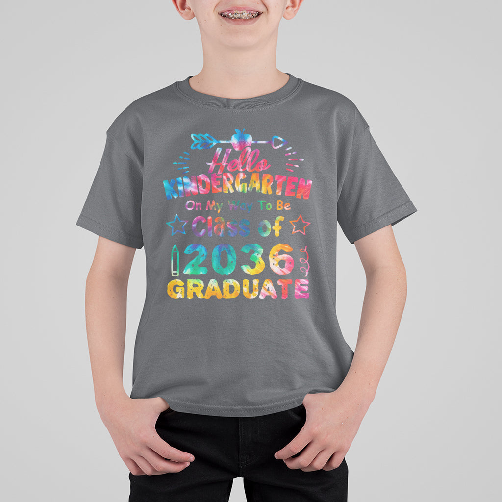 Hello Kindergarten T Shirt For Kid On My Way To Be Class Of 2036 Graduate 1st Day Of School - Wonder Print Shop