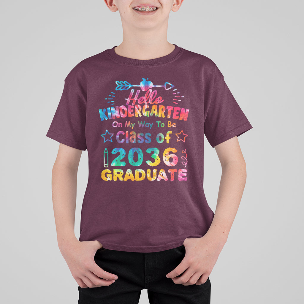 Hello Kindergarten T Shirt For Kid On My Way To Be Class Of 2036 Graduate 1st Day Of School - Wonder Print Shop