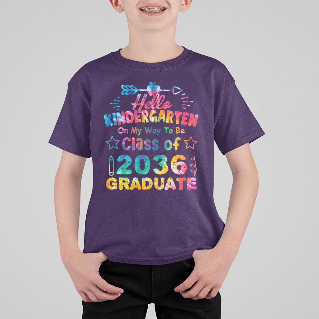 Hello Kindergarten T Shirt For Kid On My Way To Be Class Of 2036 Graduate 1st Day Of School - Wonder Print Shop