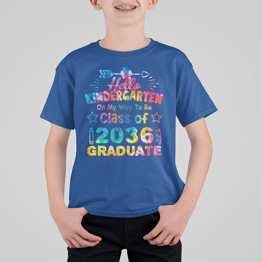 Hello Kindergarten T Shirt For Kid On My Way To Be Class Of 2036 Graduate 1st Day Of School - Wonder Print Shop